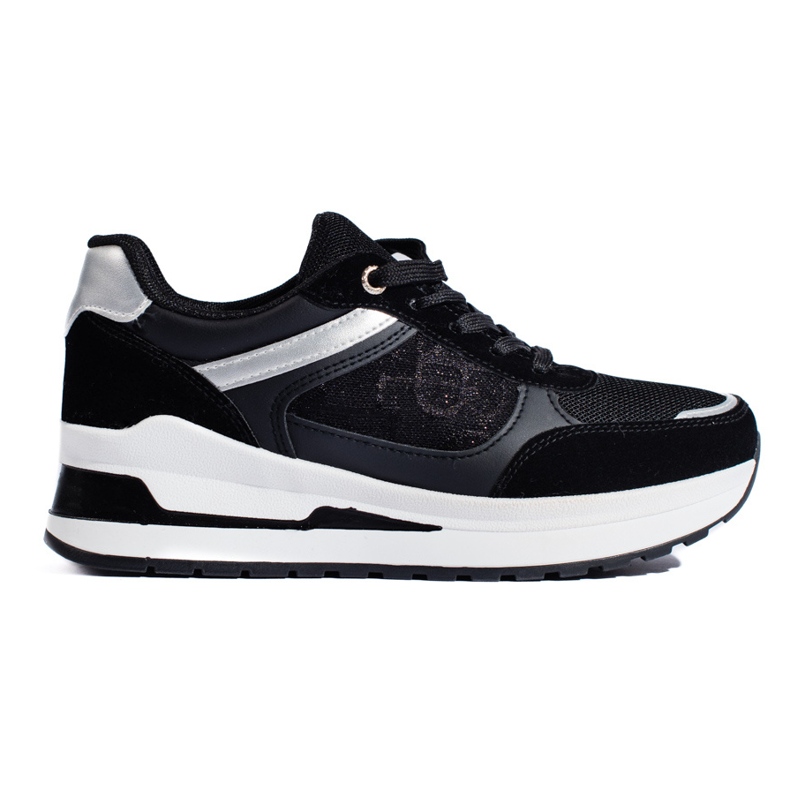 Svarta damsneakers med vit Shelovet-inlägg