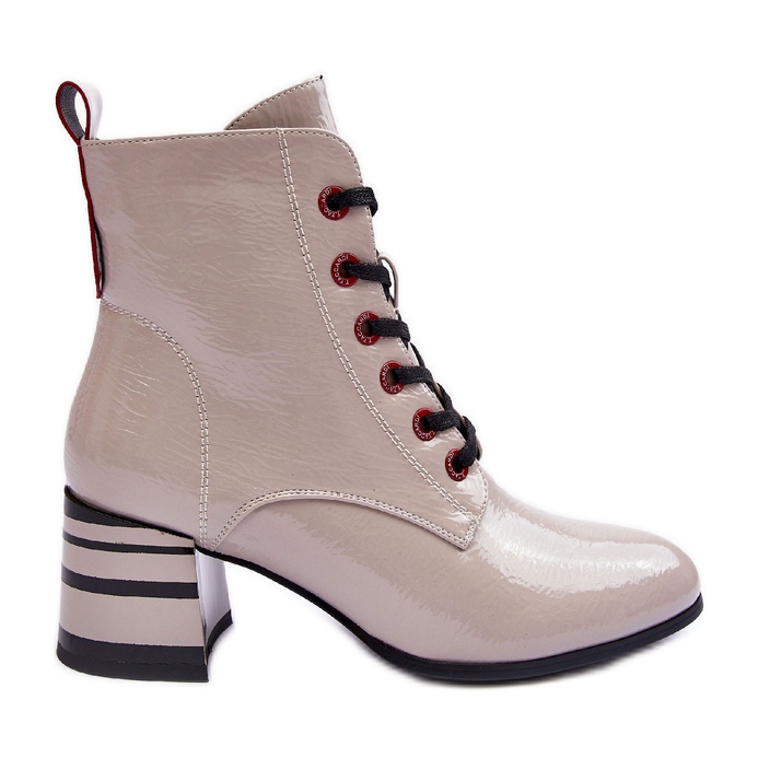 Patentstövlar med hög klack S.Barski MR870-49 ljusgrå