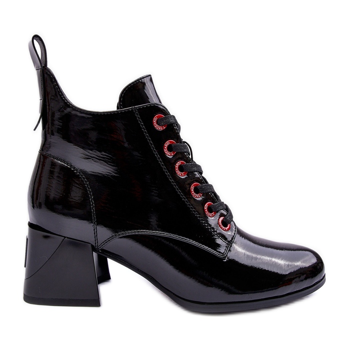 Lågpatentsnörade ankelstövlar S.Barski MR870-66 Svart