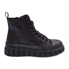 Isolerade läder sneakers med dragkedja Big Star MM274625 Svart