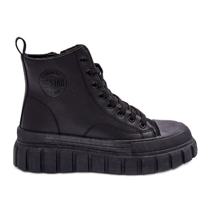 Isolerade läder sneakers med dragkedja Big Star MM274625 Svart