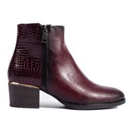 Vinröda högklackade ankelboots från Vinceza