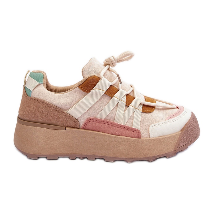 PS1 Sportskor i mocka för kvinnor på den beige plattformen Rohan