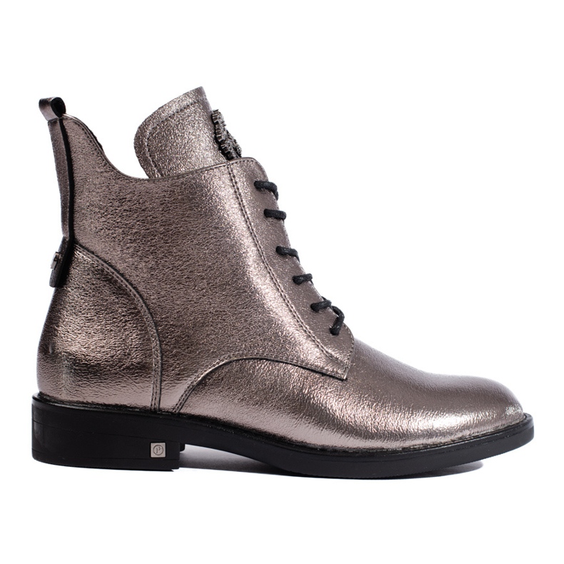 W. Potocki Potocki platta stövlar i silver brun