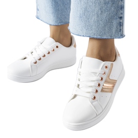 Vita sneakers med roséguld Rizzo-accent