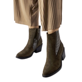 Gröna ankelboots i ekomocka med låg klack Sovere