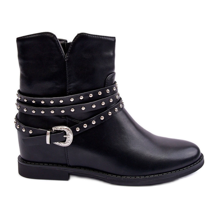 Dekorerade läderkängor för kvinnor Svarta från Adkrana