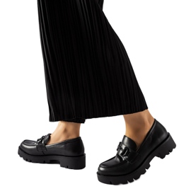 Inna Svarta skor med innersula i läder från Fauna