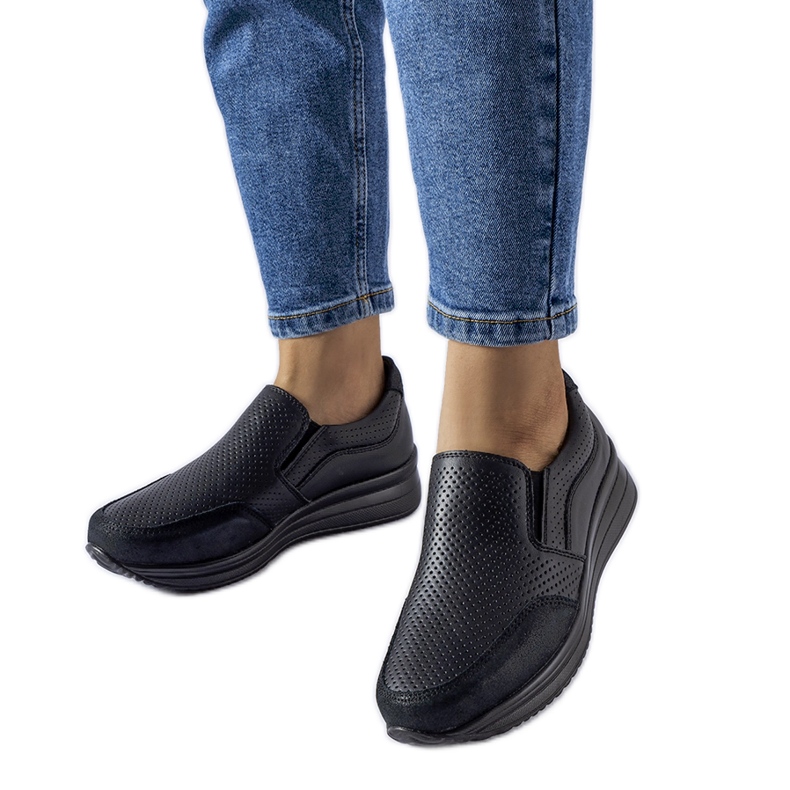 Svarta genombrutna Rhéaume wedge sneakers