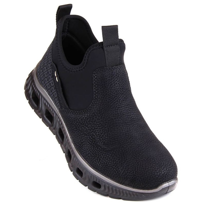Rieker W RKR616 bekväma slip-on ankelboots, svarta