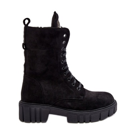 Arbetarstövlar i mocka med smycken, svart Marx