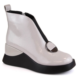 D&amp;A S.Barski Premium Collection W OLI228B grå wedge boots