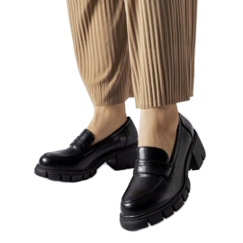 Svarta klassiska mockasiner med Dina-block