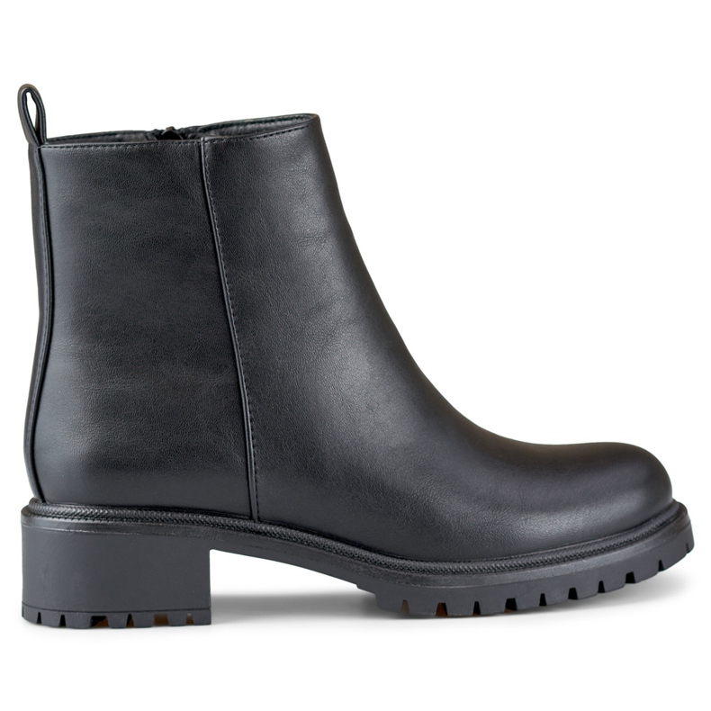 Klassiska svarta ankelstövlar för kvinnor gjorda av eko-läder