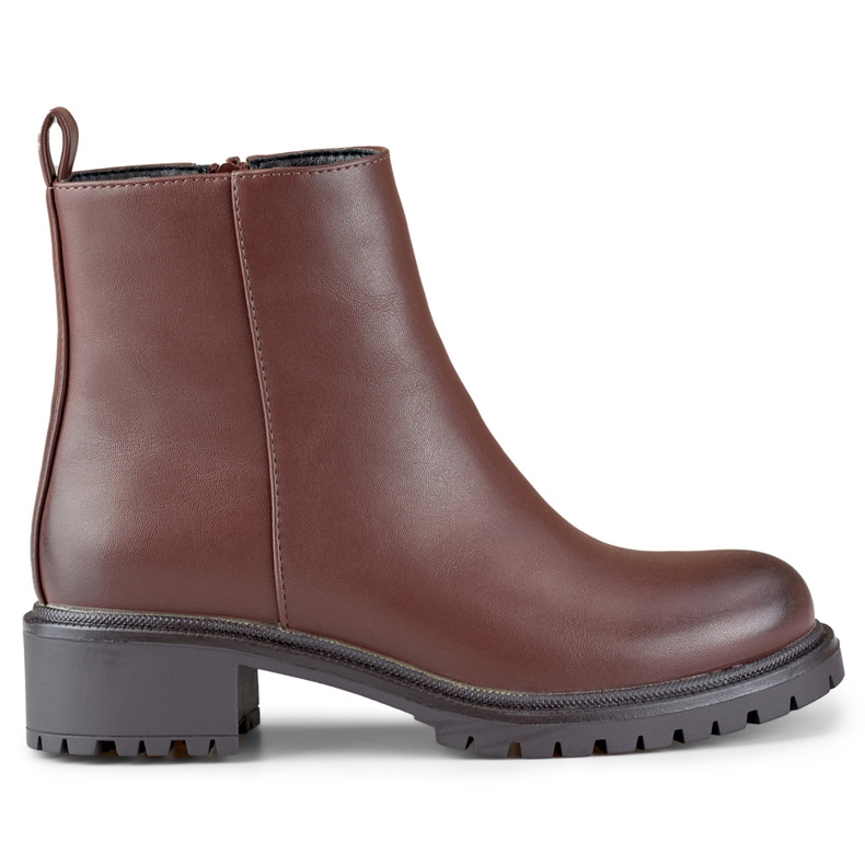 Klassiska bruna ankelstövlar för kvinnor gjorda av ekologiskt läder