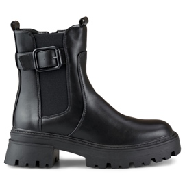 Klassiska dambaggies med dekorativt spänne svart