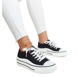 Dima svarta sneakers med tjock sula