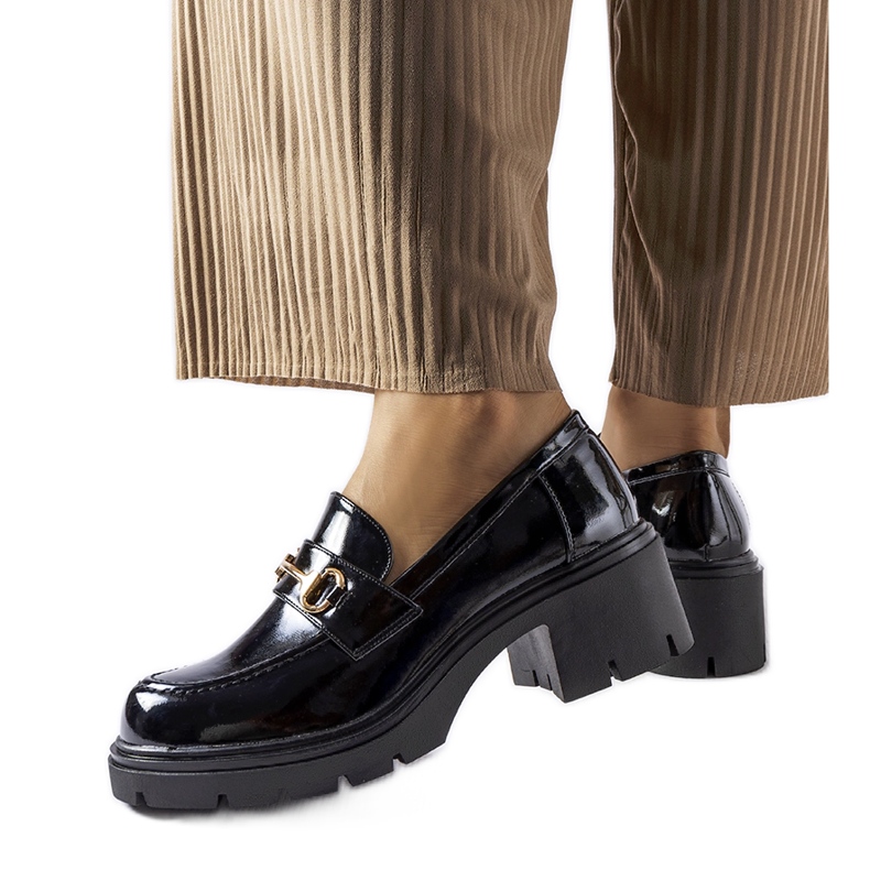 Svart lack Fabrizio högklackade skor