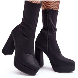 PH2 Svarta Peculia högklackade ankelstövlar med dragkedja