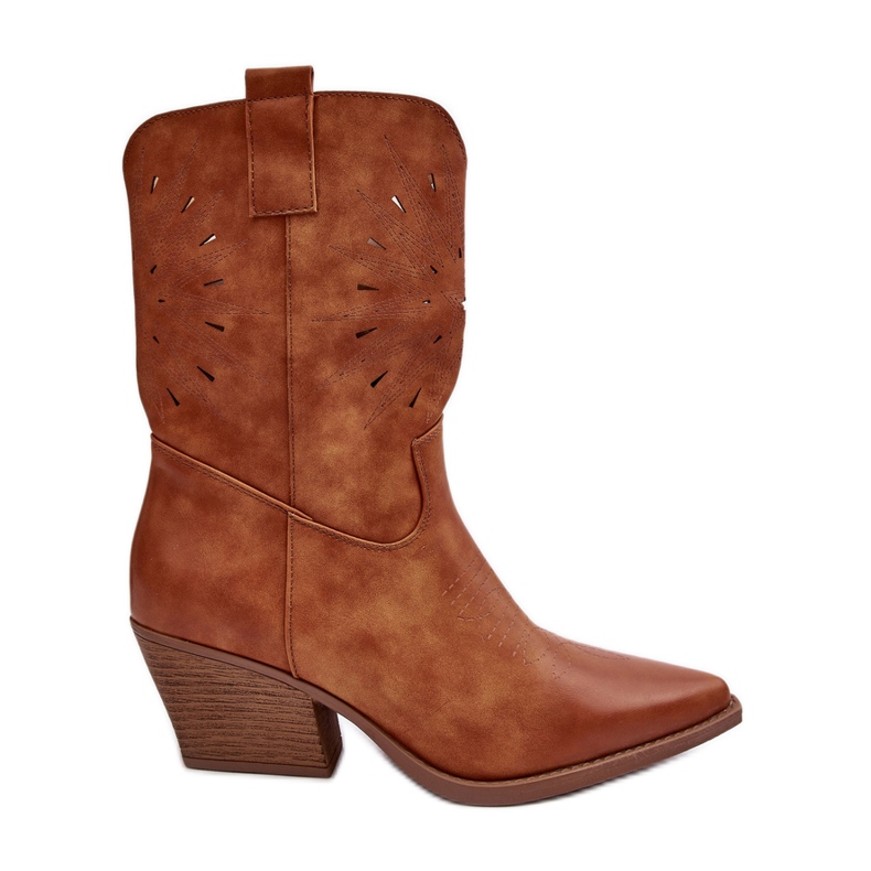 PH2 Camel Ursuline Läder Cowboystövlar med låg klack brun