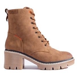 Shelovet ankelboots i brun mocka med snörning