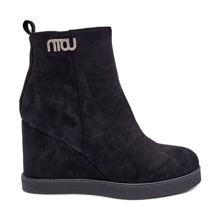 PS1 Mockaisolerade kilstövlar med dekoration, svart Vere