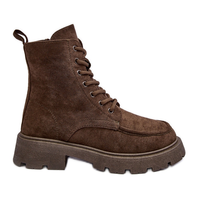 PS1 Mockaisolerade Trapper Ankel Boots på en platt klack, mörkgrön Zikey