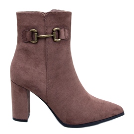 Mahoni Khaki stövlar i mocka brun