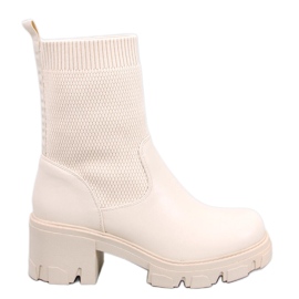 Fairs Beige elastiska övre ankelboots