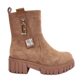 Massiva mocka damstövlar Beige Lunai