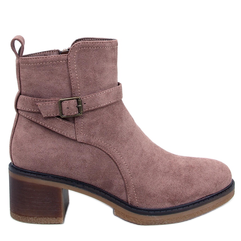 Aretha Khaki stövlar med bred klack beige