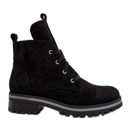 PS1 Ankelstövlar för kvinnor i mocka med svart Plesca-dekoration PS1 Ankelstövlar för kvinnor i mocka med svart Plesca-dekoration