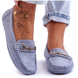 Klassiska Loafers i mocka för damer Blå Corinell