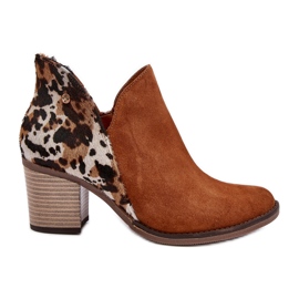 Ankelstövlar i läder för kvinnor Maciejka Brun 04492-98