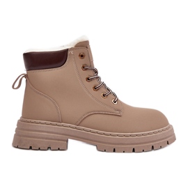 Pälsisolerade fångare för kvinnor, mörkbeige fenan