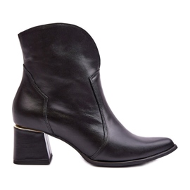 Lewski Shoes Cowboystövlar i läder dam på hög klack Svart Lewski 3166/B/2