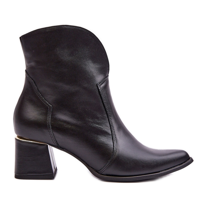 Lewski Shoes Cowboystövlar i läder dam på hög klack Svart Lewski 3166/B/2