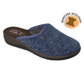 Dr.ORTO Befado damtofflor med läderinlägg 133D001 marinblå