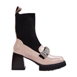 Damstövlar med strumpa Höga klackar Beige S.Barski MR870-41