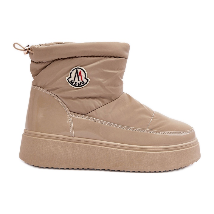 Beige Gattea Slip-On snöstövlar för kvinnor på plattform