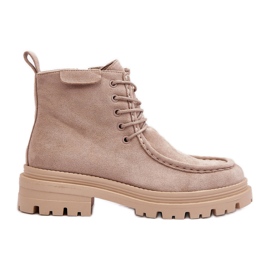 Beige Apolosi Damstövlar med dragkedja