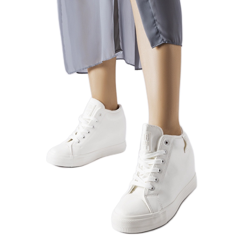 White Big Star MM274002 wedge sneakers vit