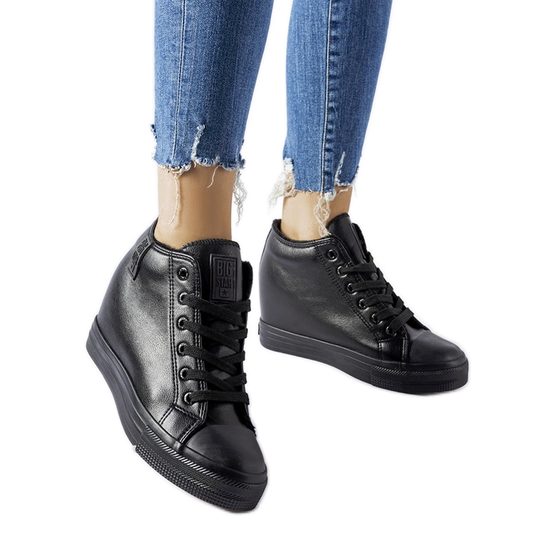 Svarta Big Star MM274001 wedge sneakers
