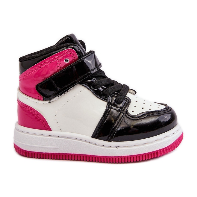 Barns rosa och vita patenterade sportskor Milara