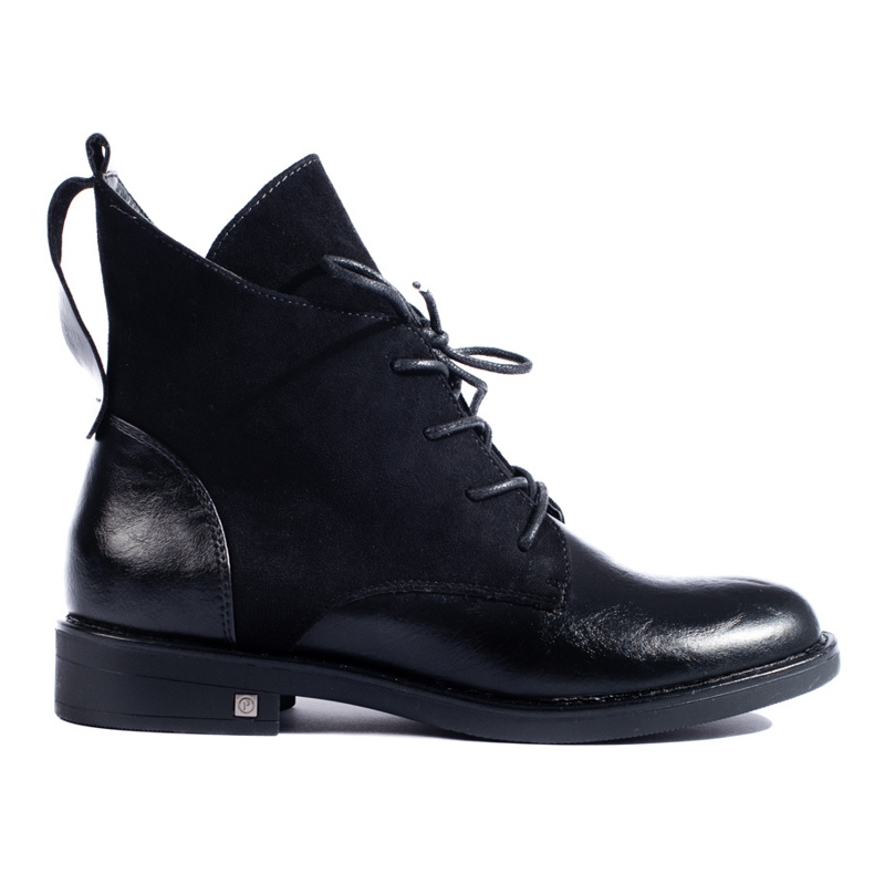 W. Potocki Svarta Potocki stövlar med platt klack