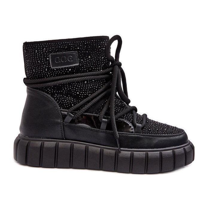 Isolerade snökängor dekorerade med strass GOE MM2N4080 Svart