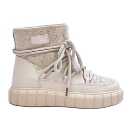 Isolerade snökängor dekorerade med strass GOE MM2N4081 Beige