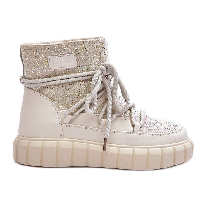 Isolerade snökängor dekorerade med strass GOE MM2N4081 Beige