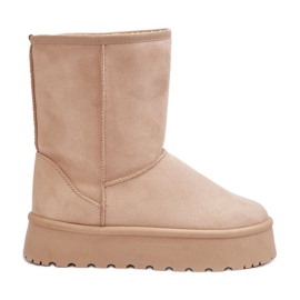 PS1 Beige Abrams pälsisolerade snöstövlar för kvinnor