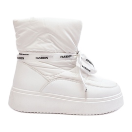 PS1 Snöskor för kvinnor med dekorativ snörning, Vit Siracna PS1 Snöskor för kvinnor med dekorativ snörning, Vit Siracna